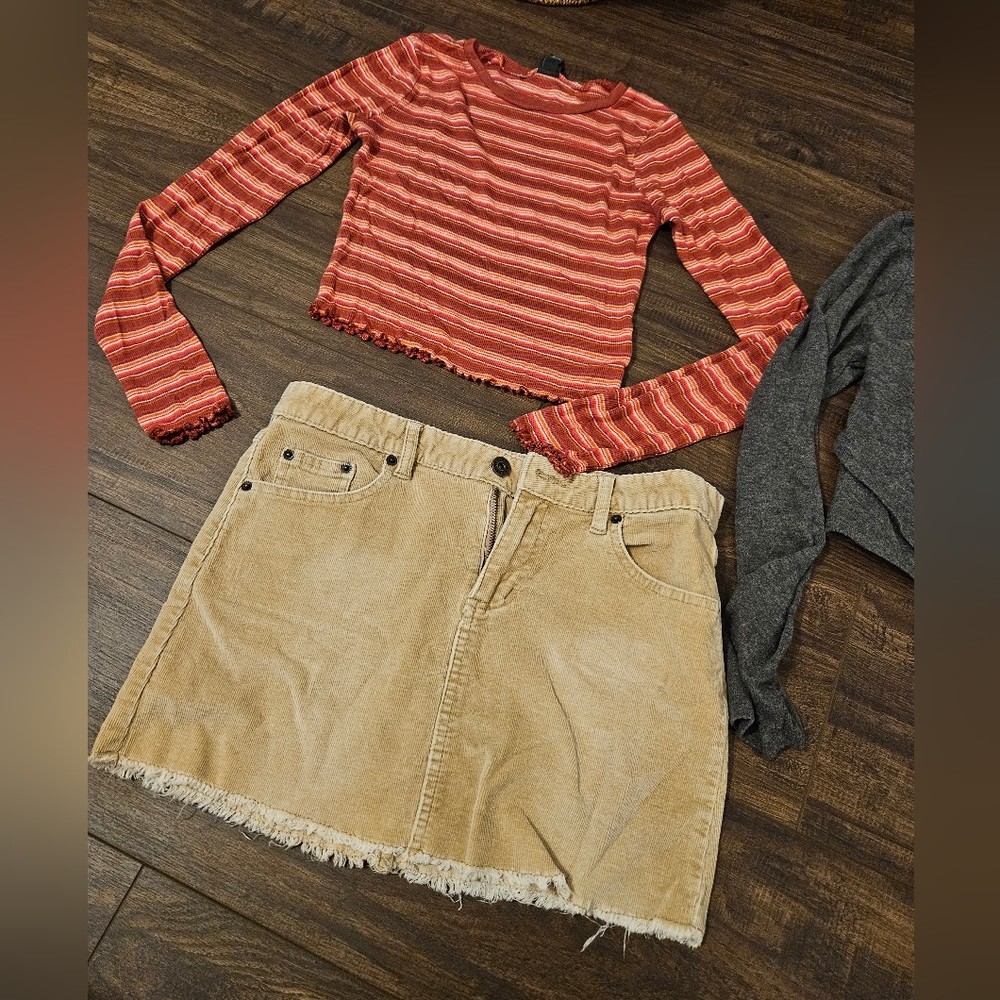 Vintage Khaki Mini Skirt